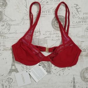 NWT La Perla Red Bikini Top only- Reggiseno Mare